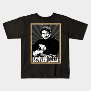 80s Style Leonard Cohen Kids T-Shirt